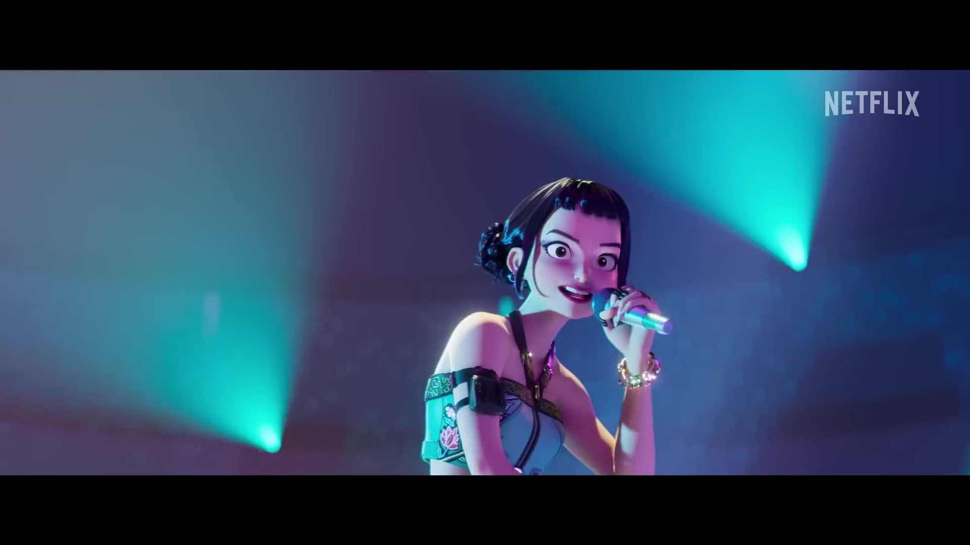 Zoey singing on stage