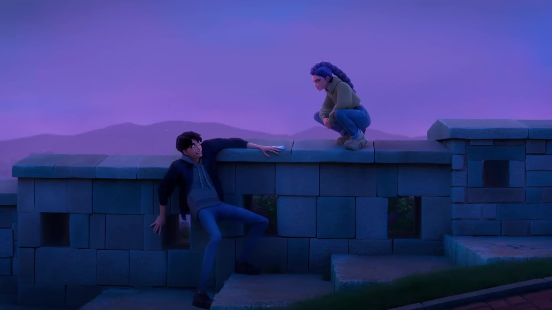 Rumi and Jinu on the Rooftop